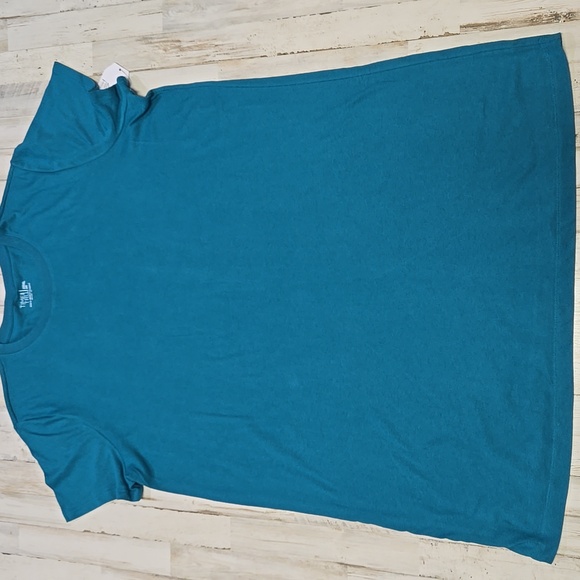 Time and Tru Women's Cotton T-Shirt Dress with Short Sleeves - Picture 2 of 3